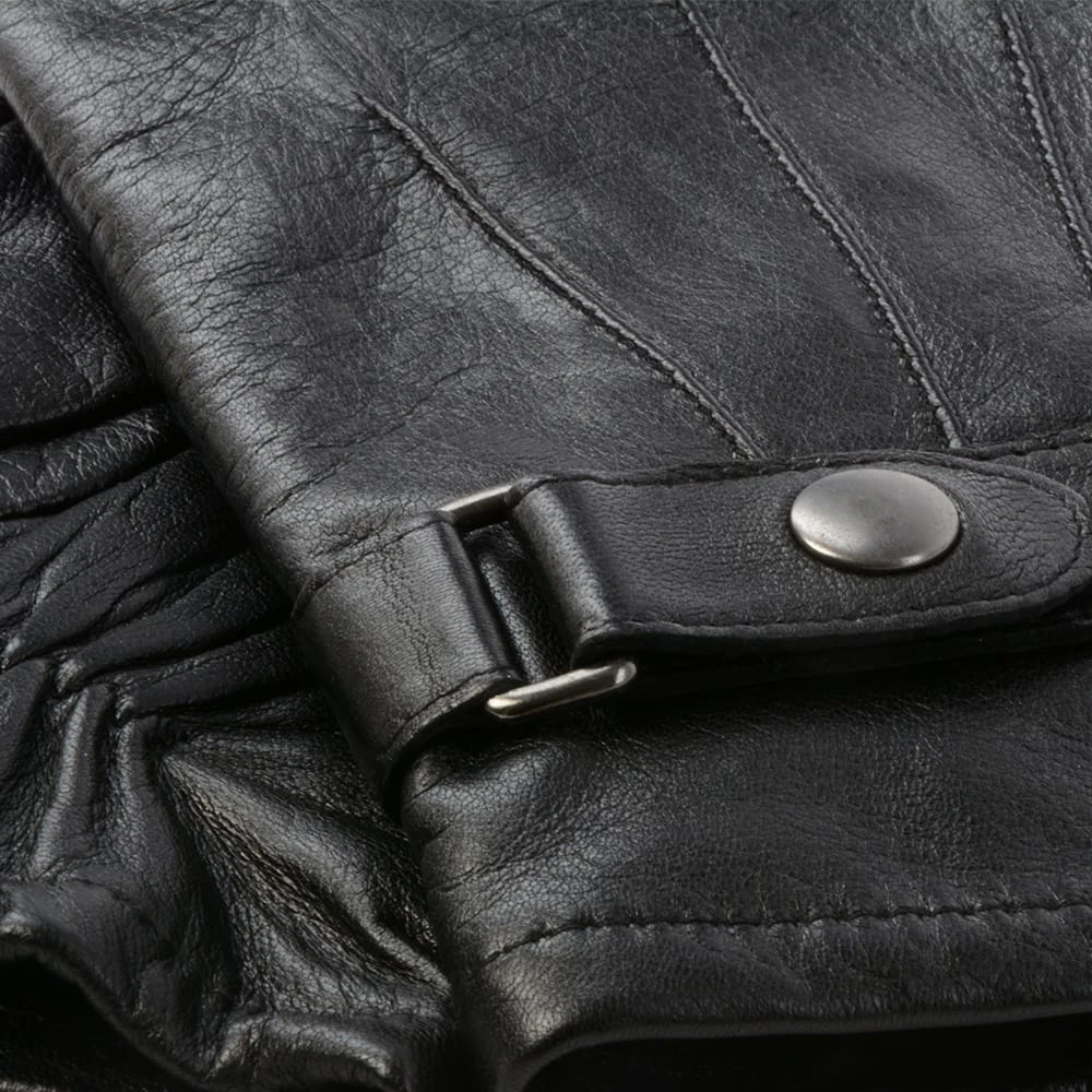 Mens Leather Gloves Black : 714 - Image 2