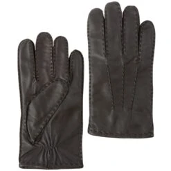 Mens Leather Gloves Brown : 710