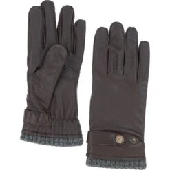 Men's Leather Gloves Brown/grey: GB-525