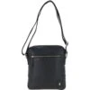 Mens Leather Messenger Bag Black: GB Logan
