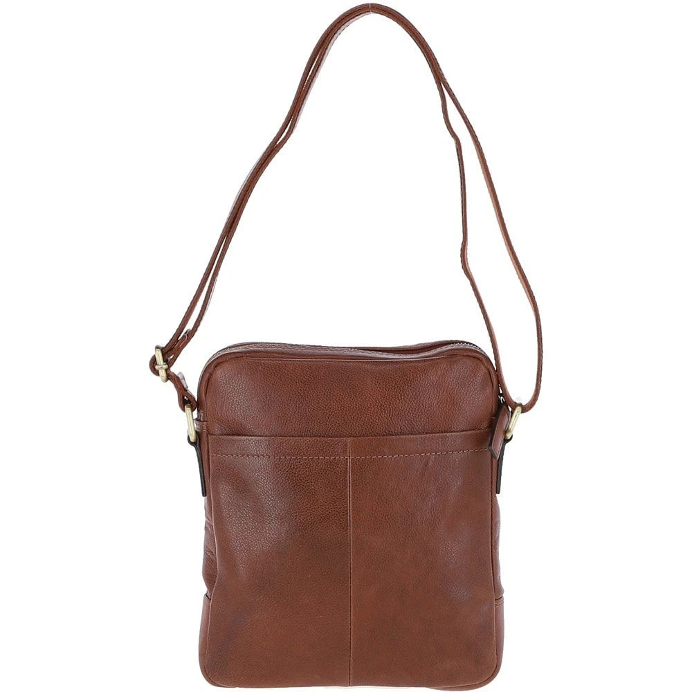 Mens Leather Messenger Bag Chestnut: GB Logan - Image 3