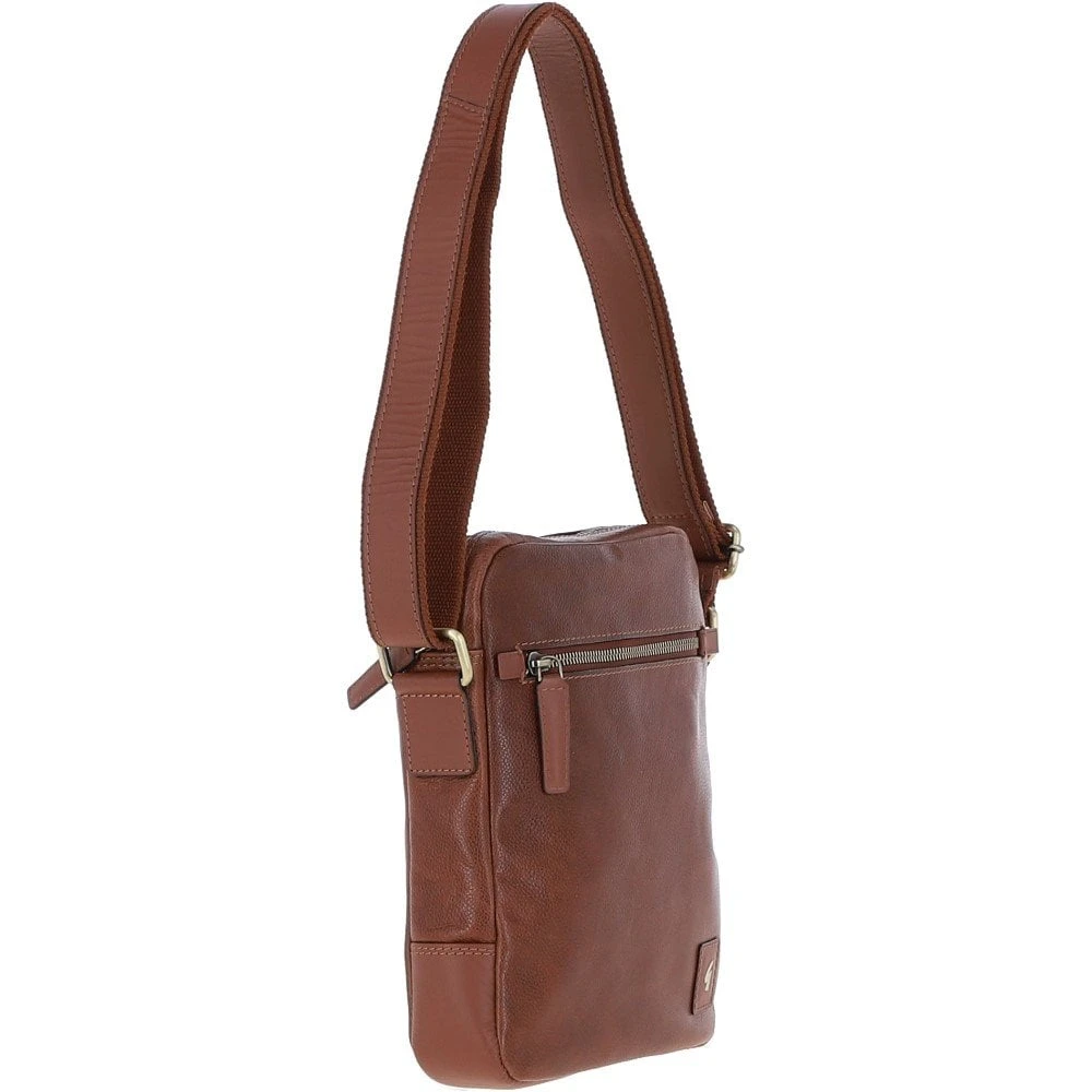 Mens Leather Messenger Bag Chestnut: GB Logan - Image 4