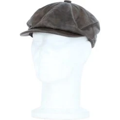Men's Leather Peaky Blinders Newsboy Cap Brown: E37-72