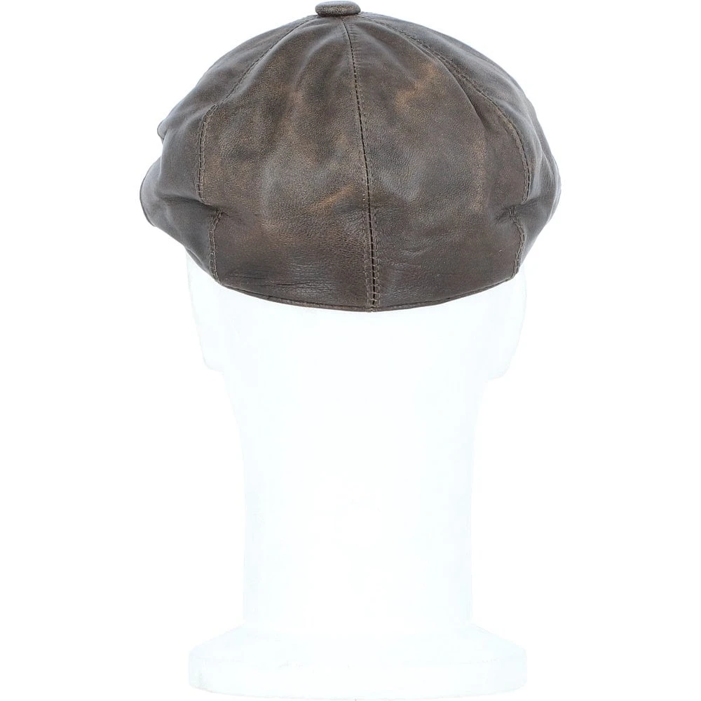 Men's Leather Peaky Blinders Newsboy Cap Brown: E37-72 - Image 3
