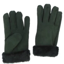 Mens Leather Sheepskin Gloves Army Green: DB-706