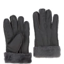 Mens Leather Sheepskin Gloves Dark Grey: DB-905