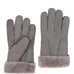 Mens Leather Sheepskin Gloves Grey: DB-905