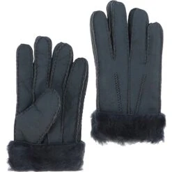 Mens Leather Sheepskin Gloves Grey: DB905