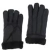 Mens Leather Sheepskin Gloves Nap Black: DB-709