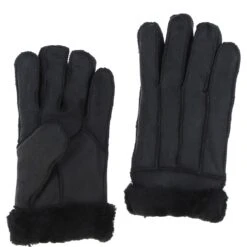 Mens Leather Sheepskin Gloves Nap Black: DB-709