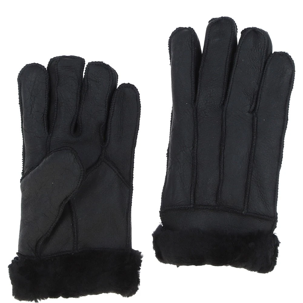 Mens Leather Sheepskin Gloves Nap Black: DB-709