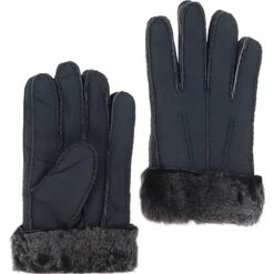 Mens Leather Sheepskin Gloves Navy: DB905