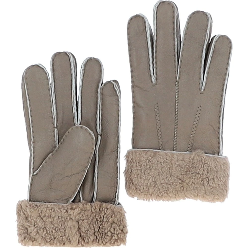 Mens Leather Sheepskin Gloves Taupe: DB905 - Image 2