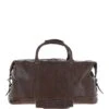 Men's Luxury Leather Weekend Holdall Brown: Austin