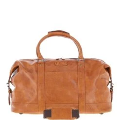 Men's Luxury Leather Weekend Holdall Tan: Austin