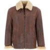 Mens Sheepskin Flying Jacket Kestane : Hunter