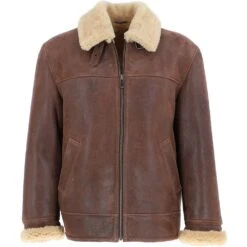 Mens Sheepskin Flying Jacket Kestane : Hunter