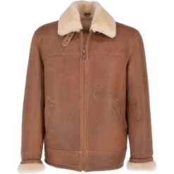 Mens Sheepskin Flying Jacket Whiskey/Cream : Hunter