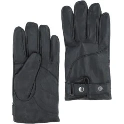 Men's Touch Screen Friendly Leather Gloves Black: 775