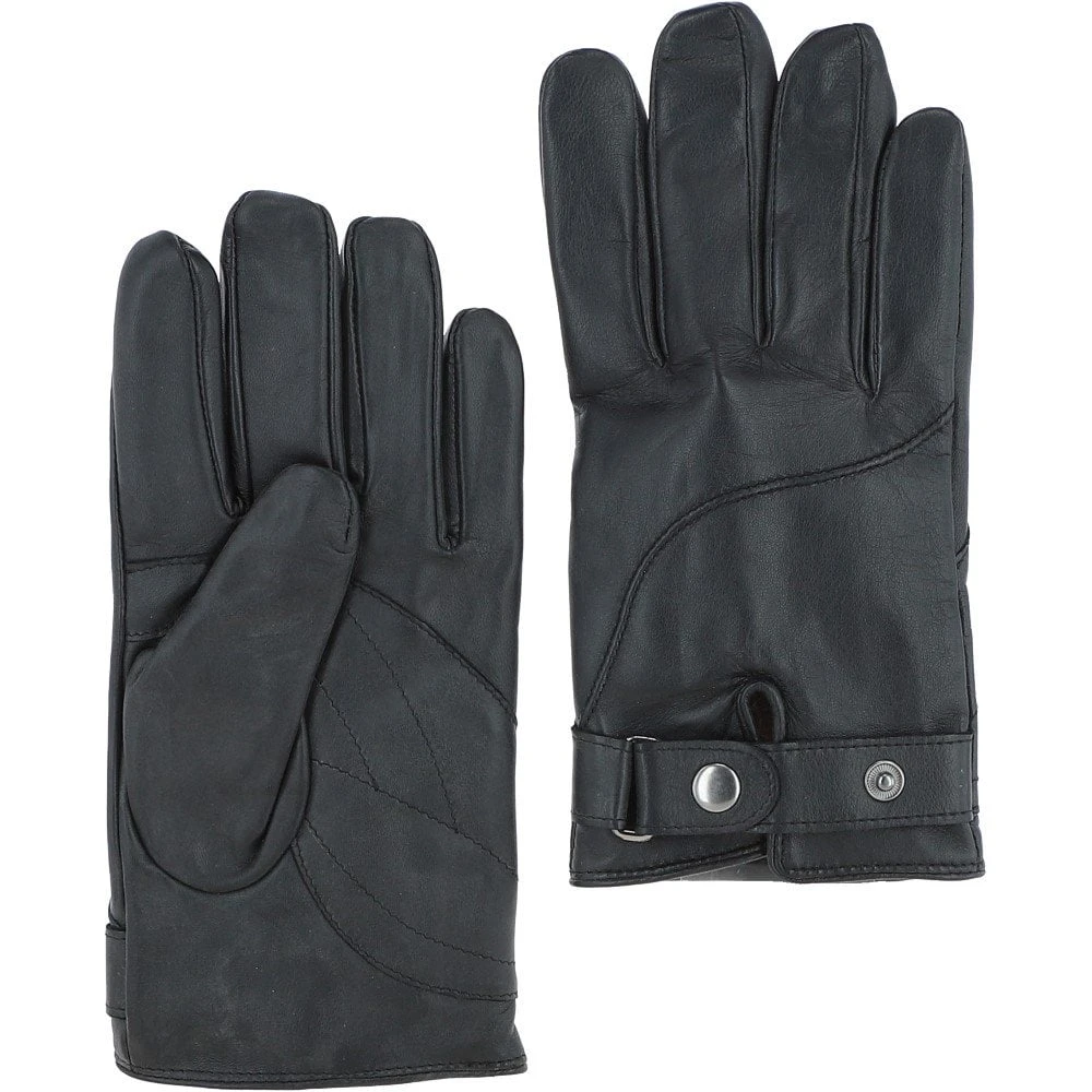 Men's Touch Screen Friendly Leather Gloves Black: 775