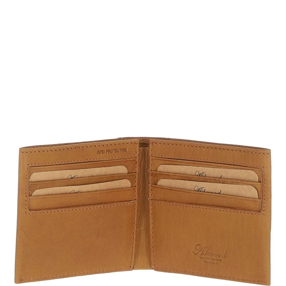 Men's Waxy Leather RFID Classic 6 Card Billfold Wallet Cognac: W-81