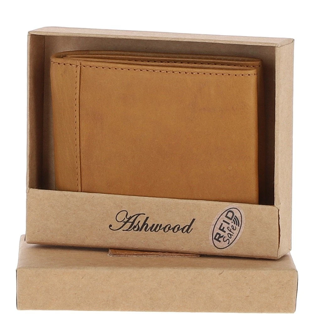 Men's Waxy Leather RFID Classic 6 Card Billfold Wallet Cognac: W-81 - Image 5