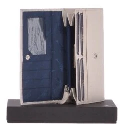 Metallic 7 Card Large Leather Purse Metalic Oat : Ash-05