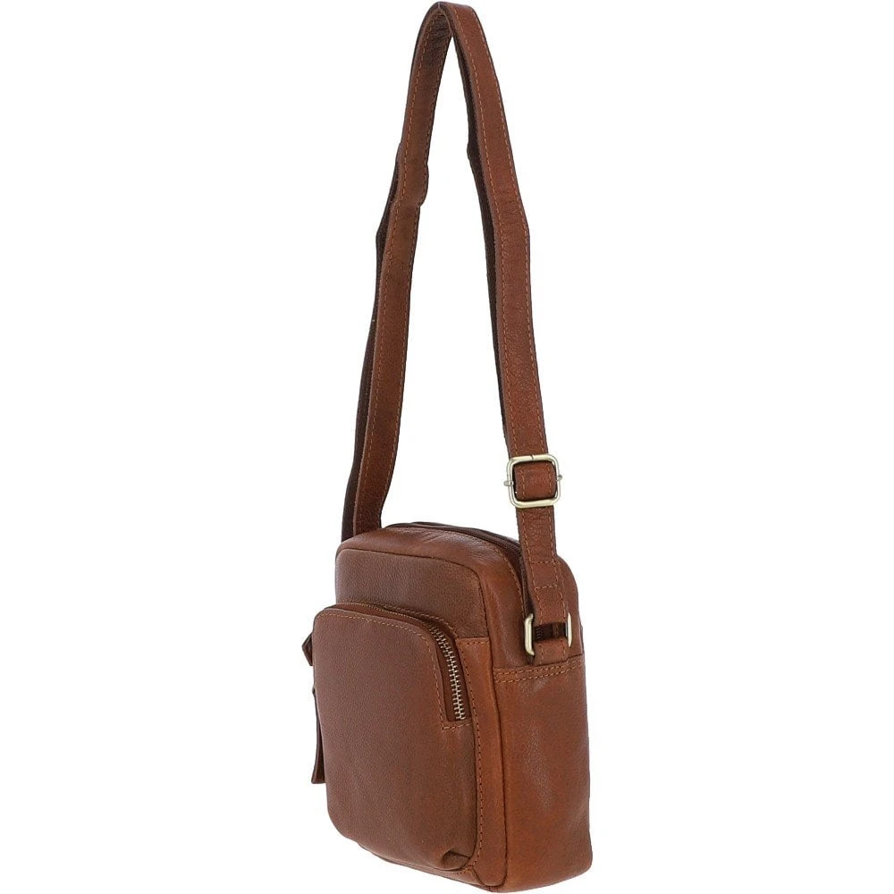 Michigan Leather Small Body Bag Cognac: M-55 - Image 2