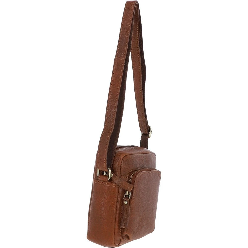 Michigan Leather Small Body Bag Cognac: M-55 - Image 4