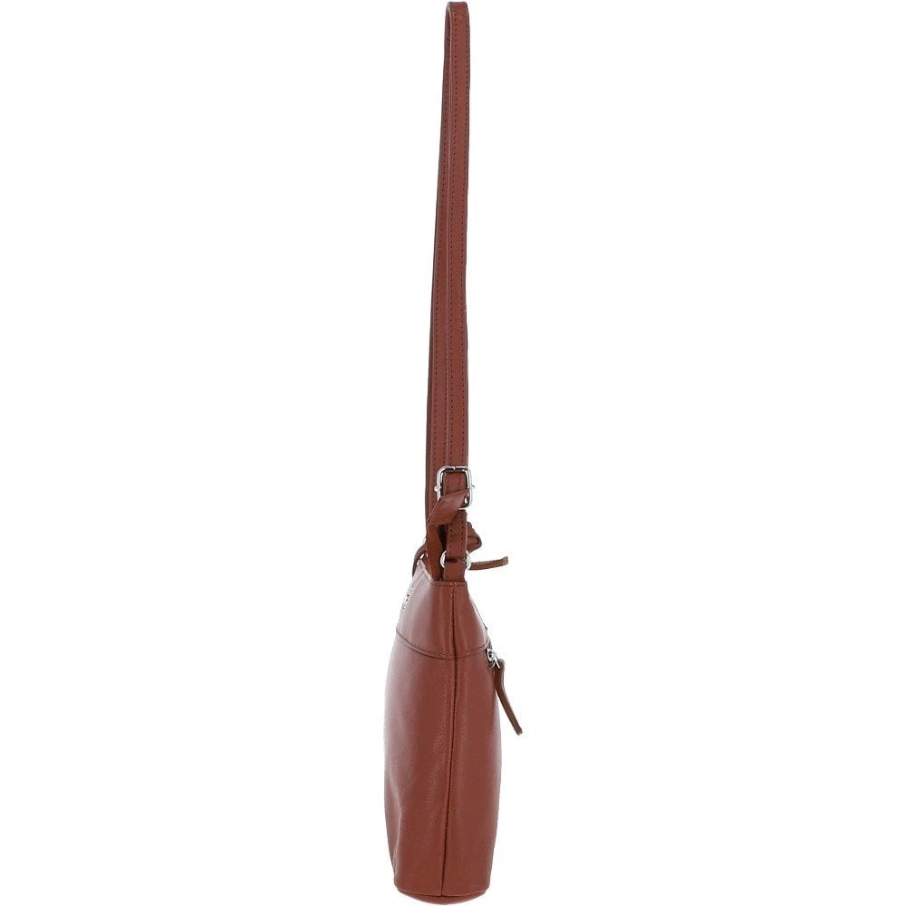 Mini Leather Shoulder Bag Tan: AJ-630 - Image 3