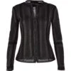 Mosaic Light Weight Leather Jacket Black: Sienna
