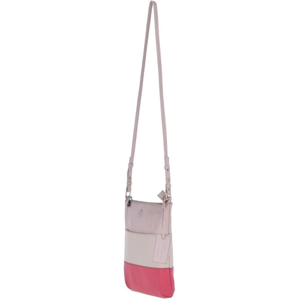 Multicoloured Zip Top Cross Body Bag Fuchsia Multi – Ela 1879 - Image 2