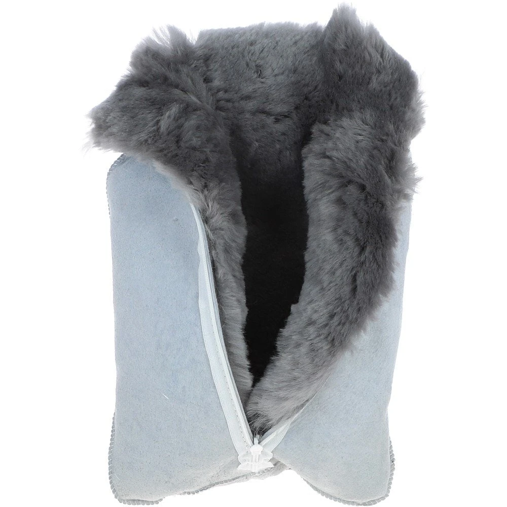 Natural Sheepskin Hot Water Bottle Cover Grey: HW Bottle Cover - Image 2