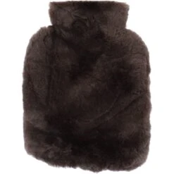 Natural Sheepskin Hot Water Bottle Cover Mink Brown: HW Bottle Cover