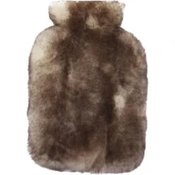Natural Sheepskin Hot Water Bottle Cover Wolf Tip: HW Bottle Cover