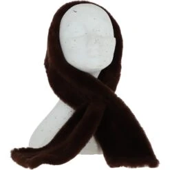 Natural Sheepskin Winter Scarf Brown : 204
