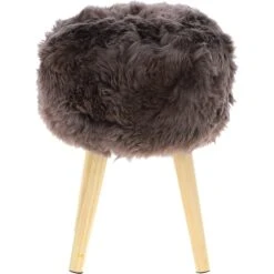 New Zealand Sheepskin Stool Mink: NZ Stool