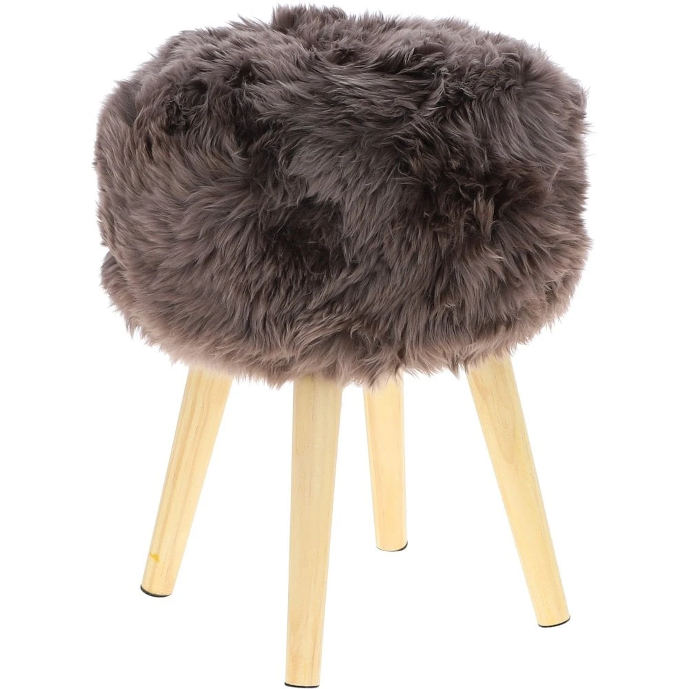 New Zealand Sheepskin Stool Mink: NZ Stool - Image 2