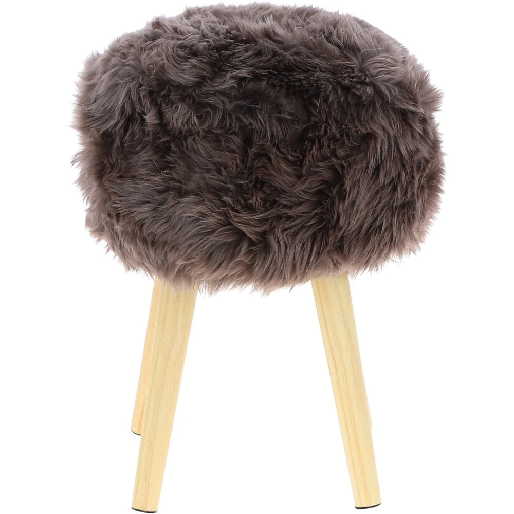 New Zealand Sheepskin Stool Mink: NZ Stool - Image 3