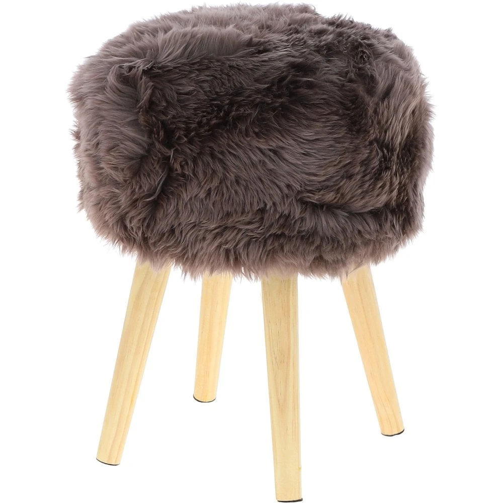 New Zealand Sheepskin Stool Mink: NZ Stool - Image 4