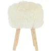 New Zealand Sheepskin Stool Natural: NZ Stool