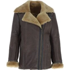 Oversized Sheepskin Aviator Jacket Camel Antique: KB-680