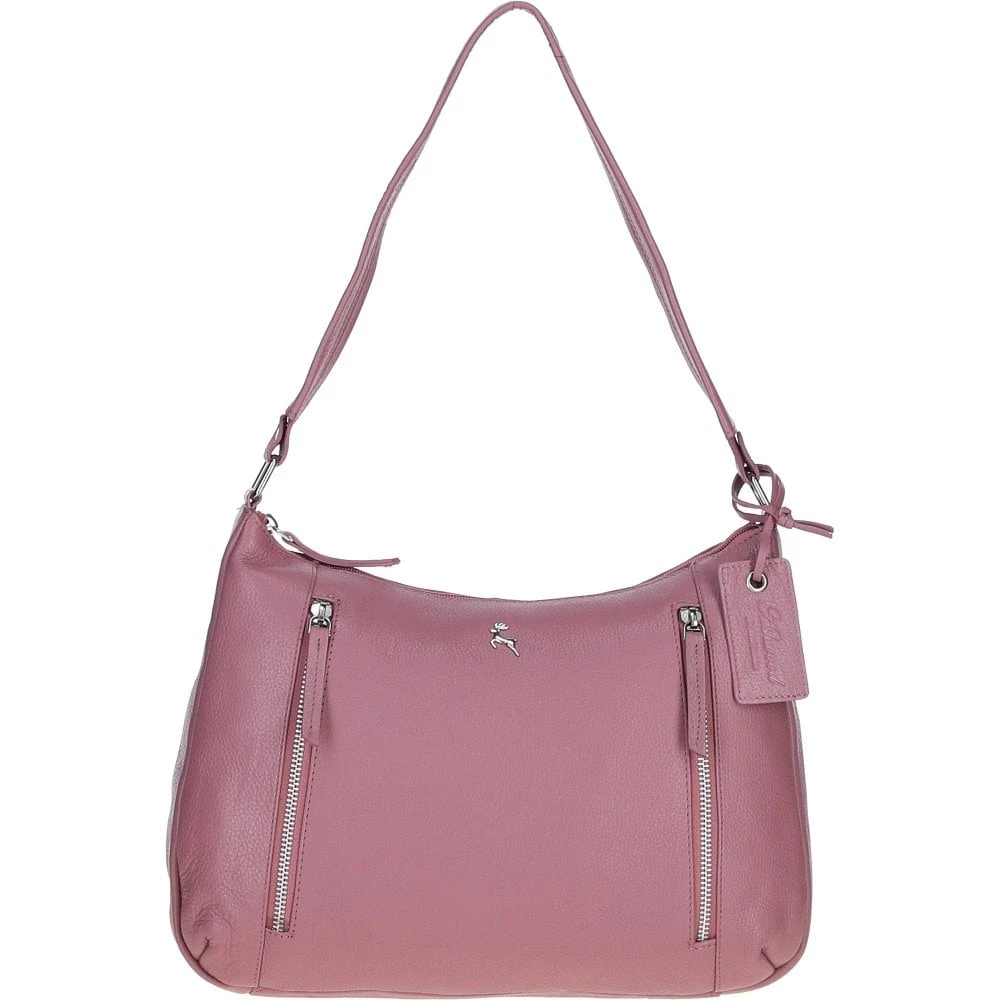 Premium Leather Shoulder Bag Dungannon: Cameo Rose