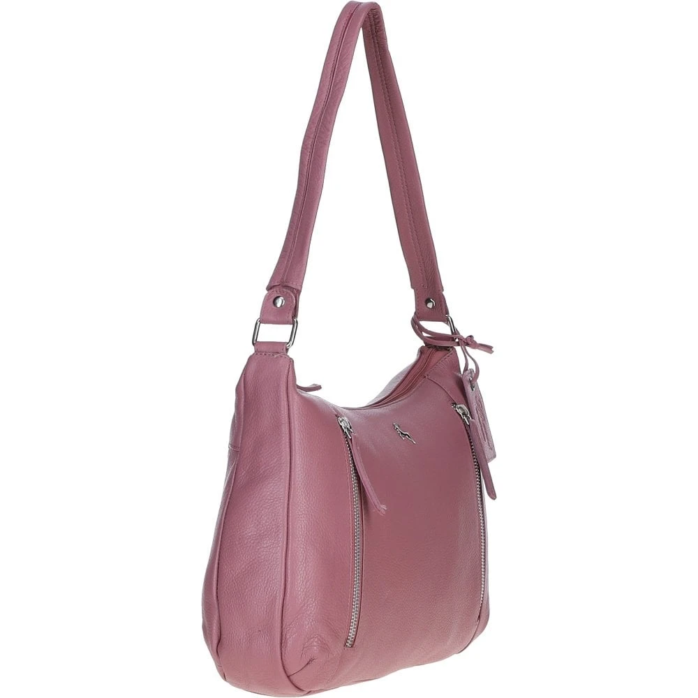 Premium Leather Shoulder Bag Dungannon: Cameo Rose - Image 5