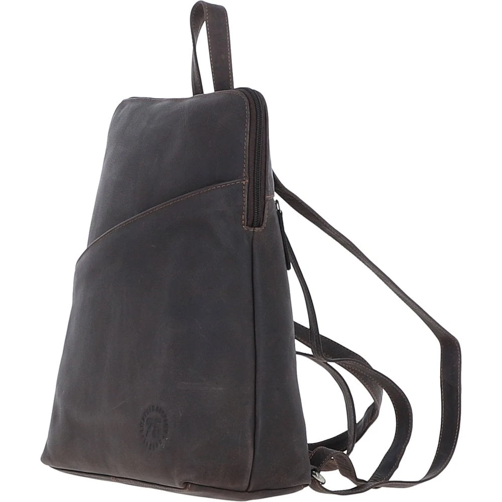 Real Leather Backpack With Multiple Pockets Brown: TOKYO - Image 2