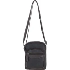 Real Leather Compact Crossbody Bag Brown: SICILY