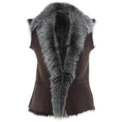 Reversible Toscana Suede Leather Gilet Brown : Kashmina