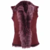 Reversible Toscana Suede Leather Gilet Burgandy : Kashmina