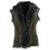 Reversible Toscana Suede Leather Gilet Green : Kashmina
