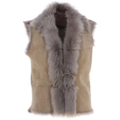 Reversible Toscana Suede Leather Gilet Mouse Tt: Kashmina